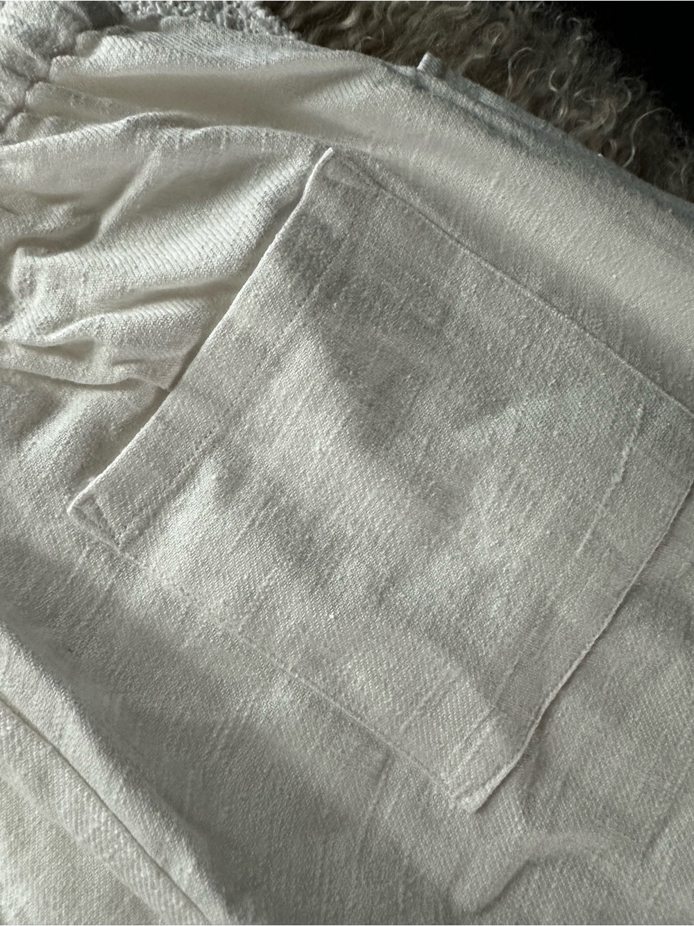 White Linen Pants/wild leg/NWT /size M - Picture 5 of 11